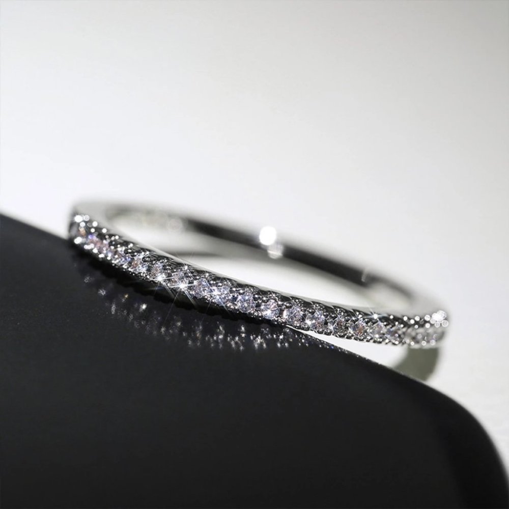 New 925 silver White Sapphire Ring sizes 6,7,8,9,10 - Picture 2 of 2